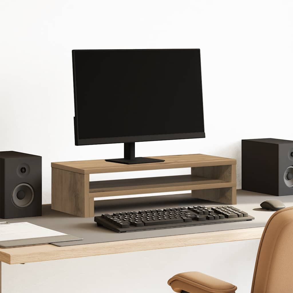 Wood Monitor Stand Riser | Desktop Organizer for Monitor & Laptop