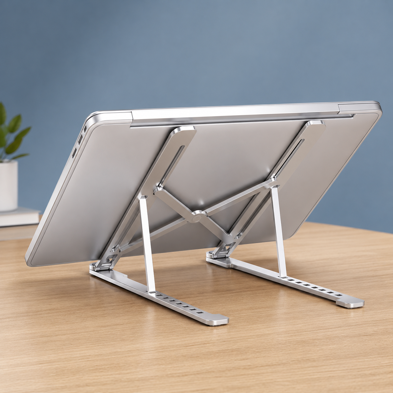 Adjustable Aluminum Laptop Stand – Foldable Ergonomic Desk Riser for Laptops & Tablets