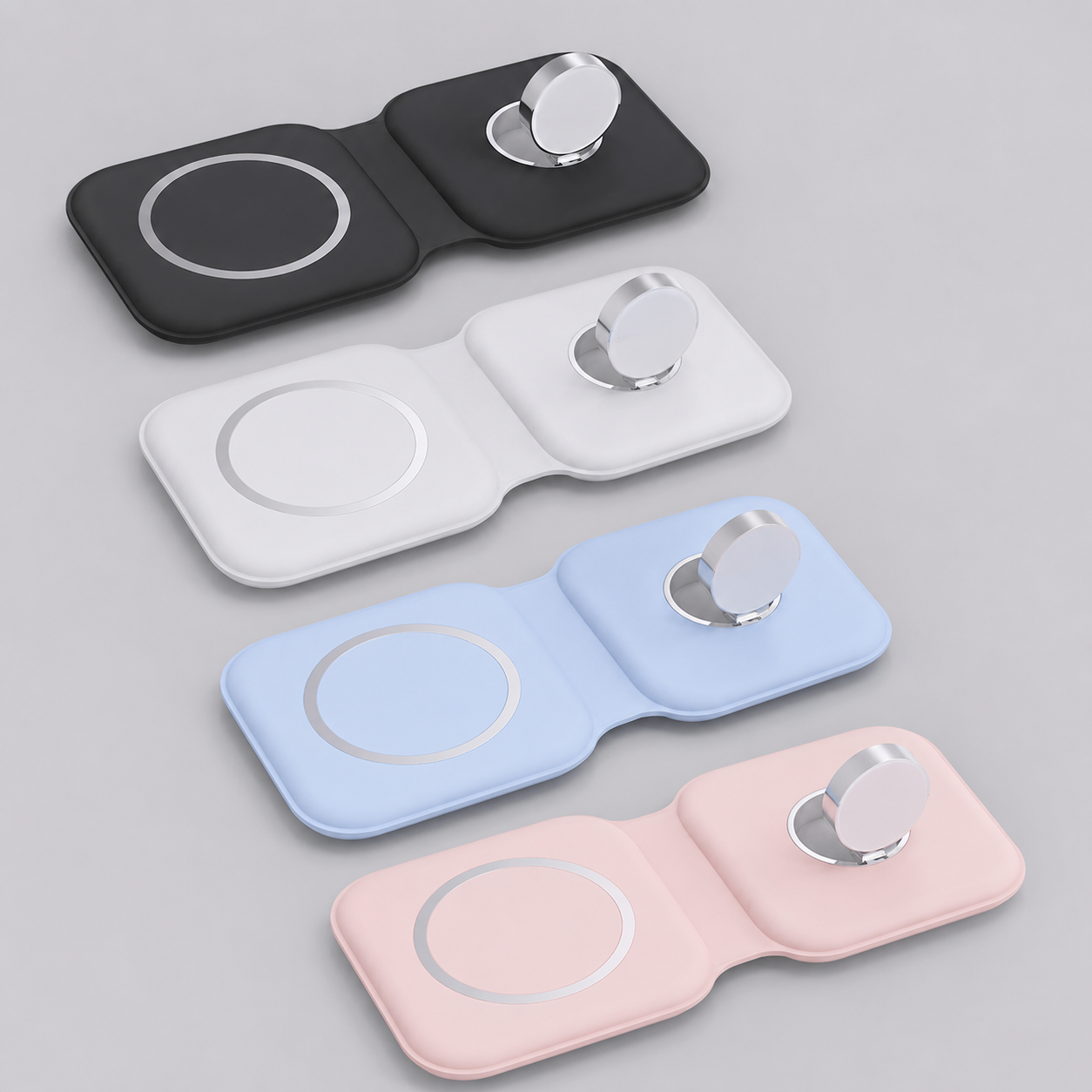 Foldable 2-in-1 Magnetic Wireless Charging Pad – 15W Fast Charging