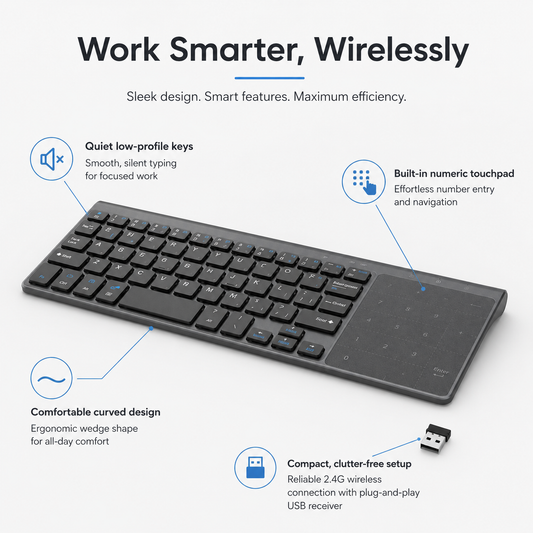 Elite Wireless Keyboard | Sleek Workspace & Office Keyboard