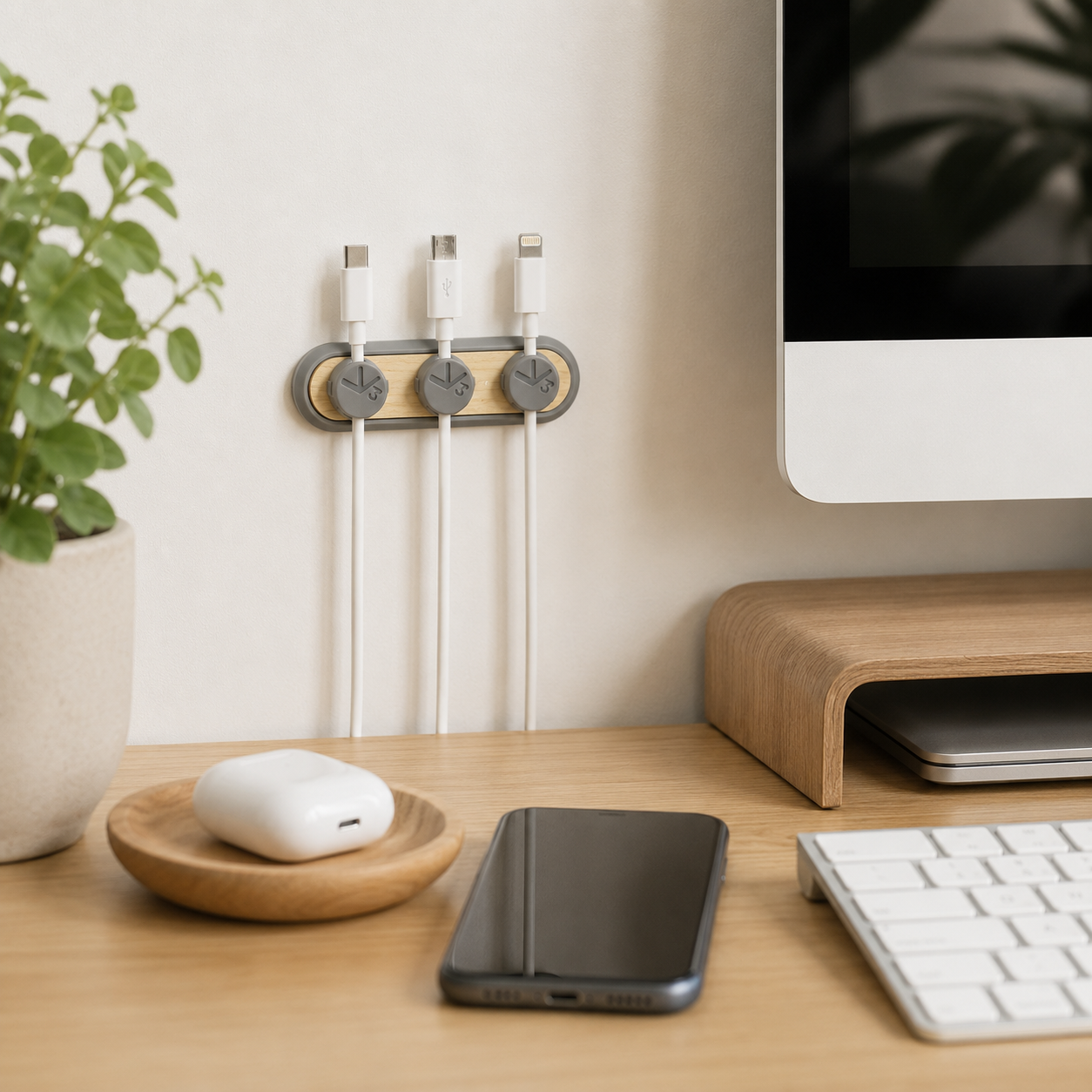 Magnetic Cable Organizer Clips – Desktop Cord Holders
