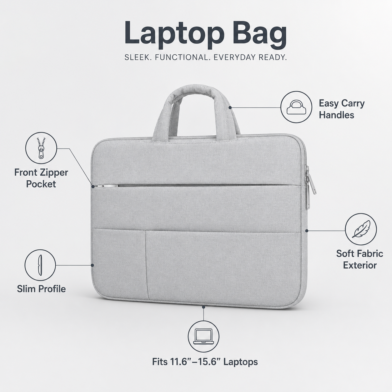 Business Laptop Bag Sleeve for Work, School & Travel