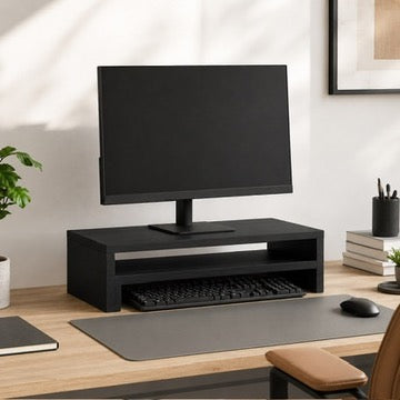 Wood Monitor Stand Riser | Desktop Organizer for Monitor & Laptop