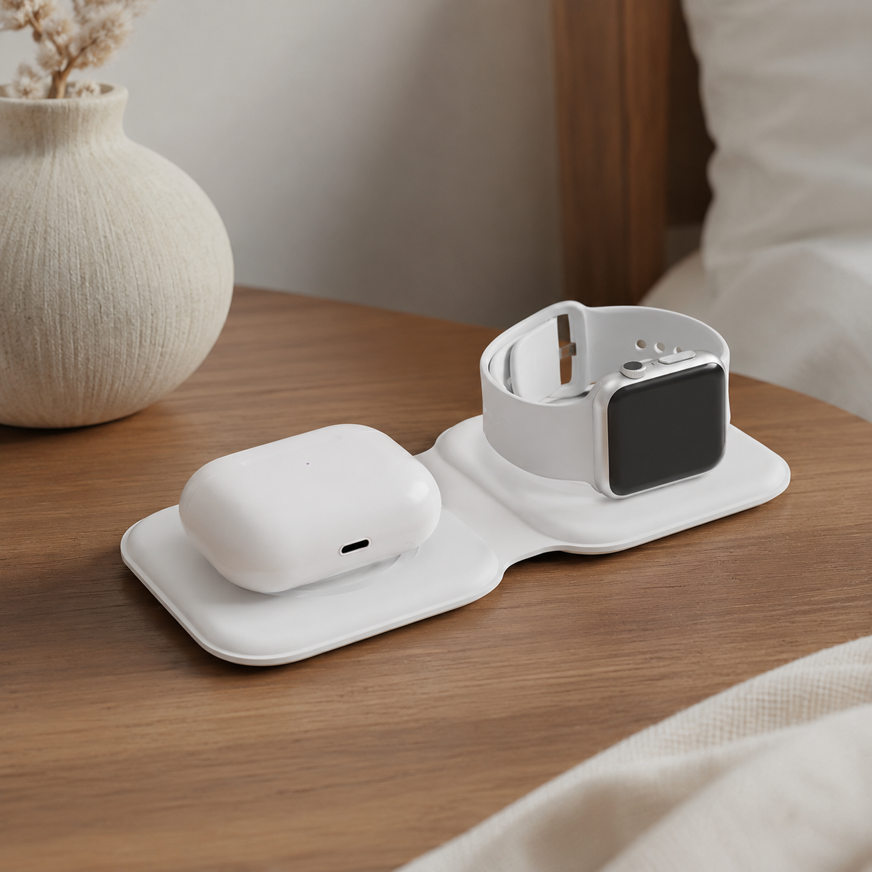 Foldable 2-in-1 Magnetic Wireless Charging Pad – 15W Fast Charging