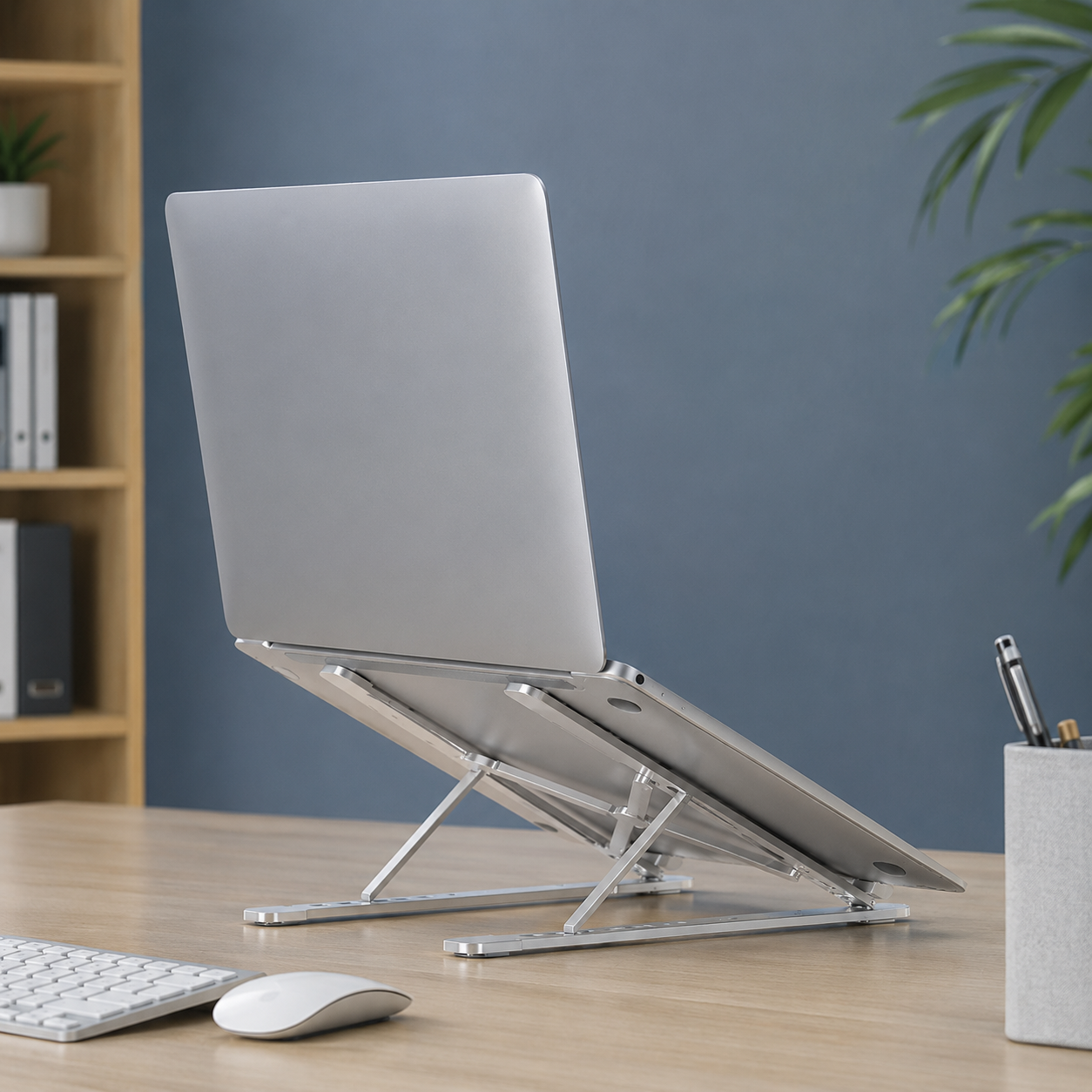 Adjustable Aluminum Laptop Stand – Foldable Ergonomic Desk Riser for Laptops & Tablets