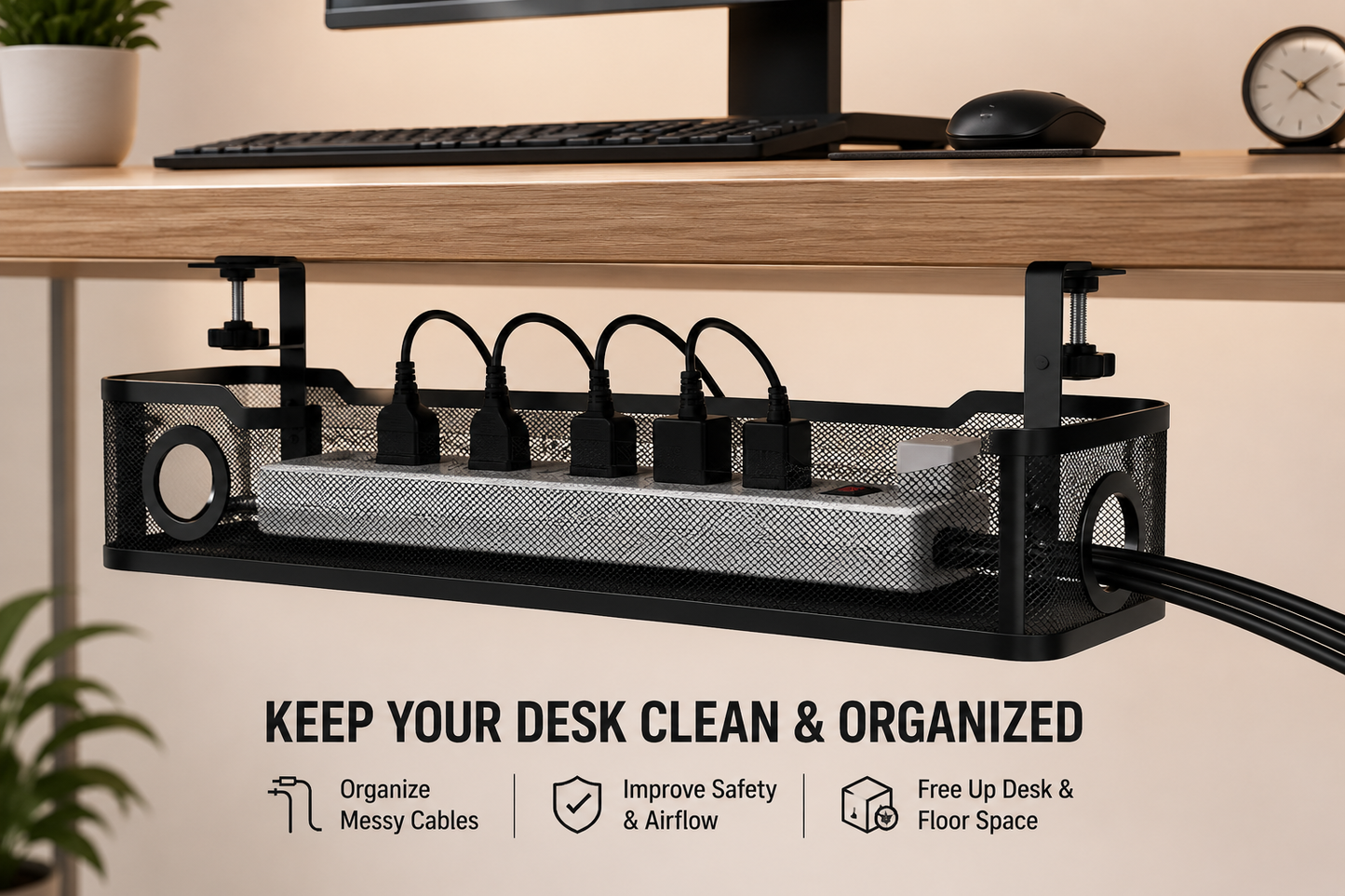Under Desk Cable Management Tray | Wire Storage Rack  Selling Price
