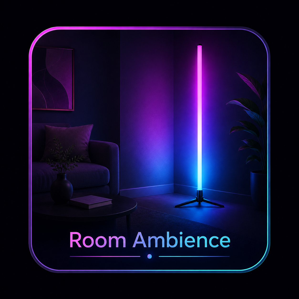 RGB LED Corner Floor Lamp