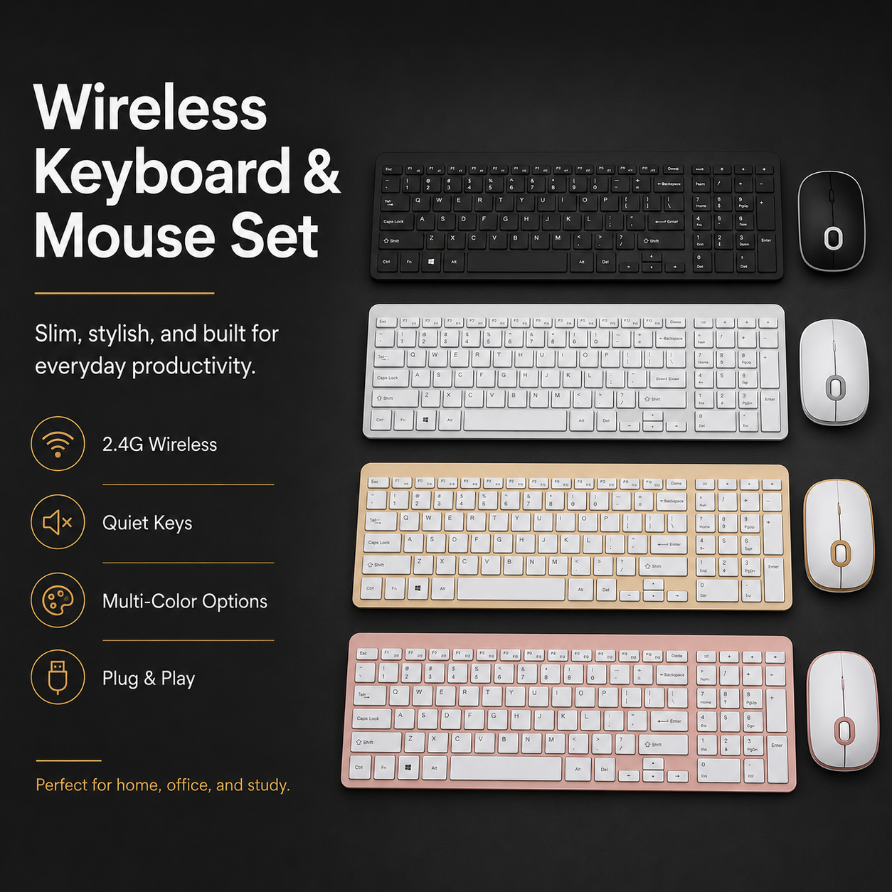 EliteKey Wireless Business Keyboard | Slim USB Office Keyboard