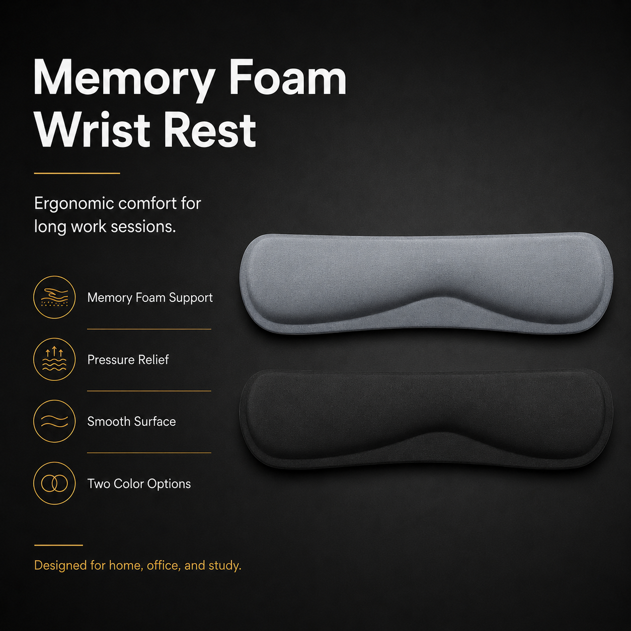Ergonomic Memory Foam Keyboard Wrist Rest & Mouse Pad Set