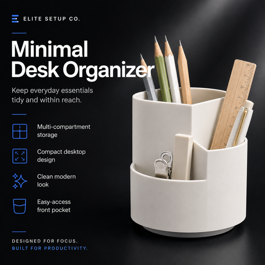 Rotating Desktop Pencil Holder | Multi-Compartment Desk Organizer