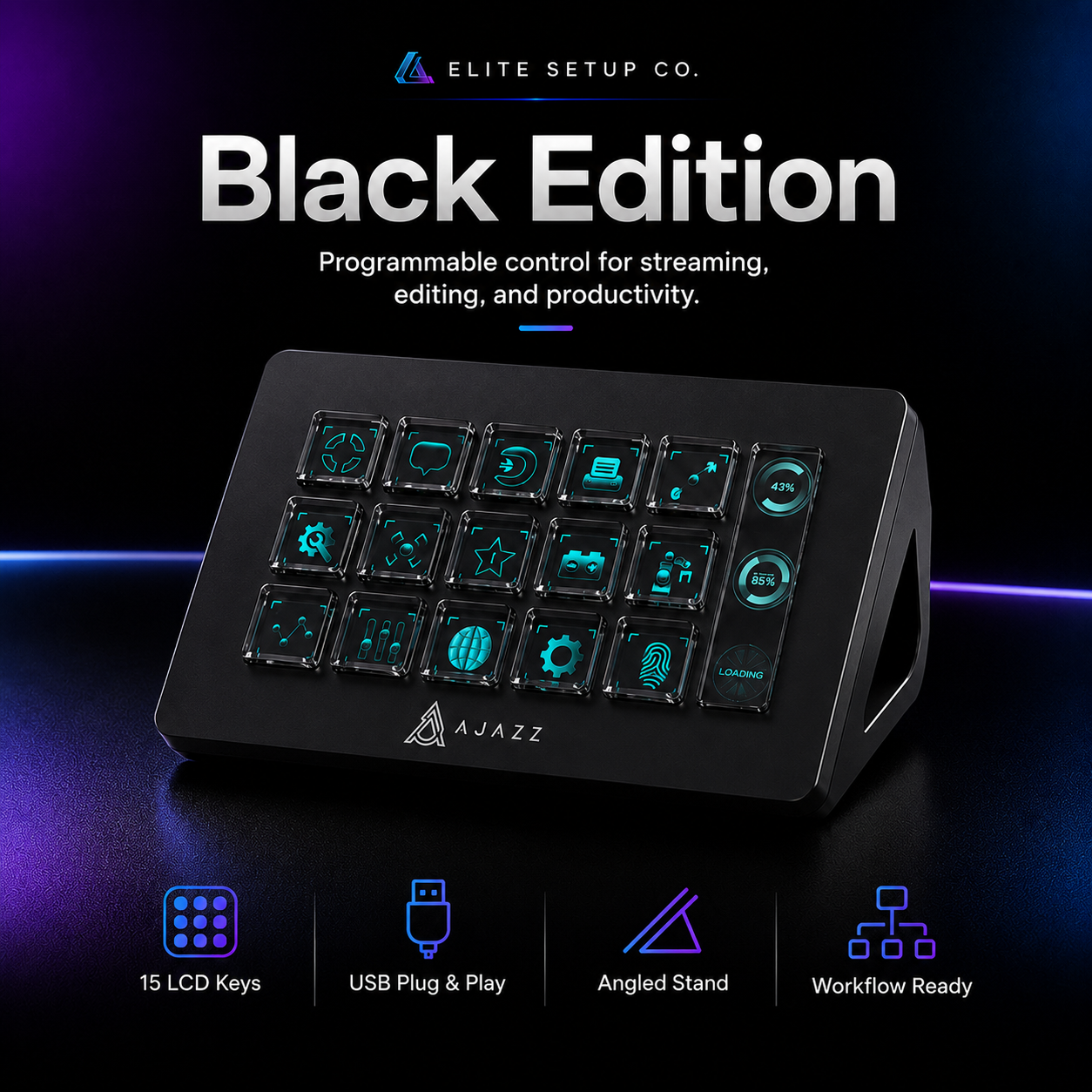 AJAZZ AKP153E 15-Key Programmable Macro Pad